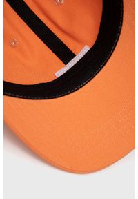 Vans czapka bawełniana kolor pomarańczowy z aplikacją. Kolor: pomarańczowy. Materiał: bawełna. Wzór: aplikacja