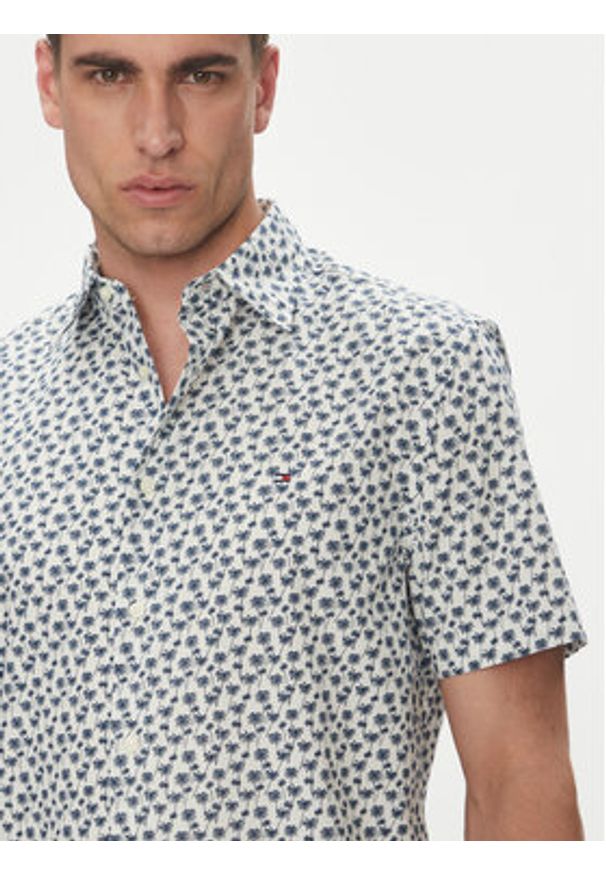 TOMMY HILFIGER - Tommy Hilfiger Koszula MW0MW38585 Beżowy Slim Fit. Kolor: beżowy. Materiał: bawełna