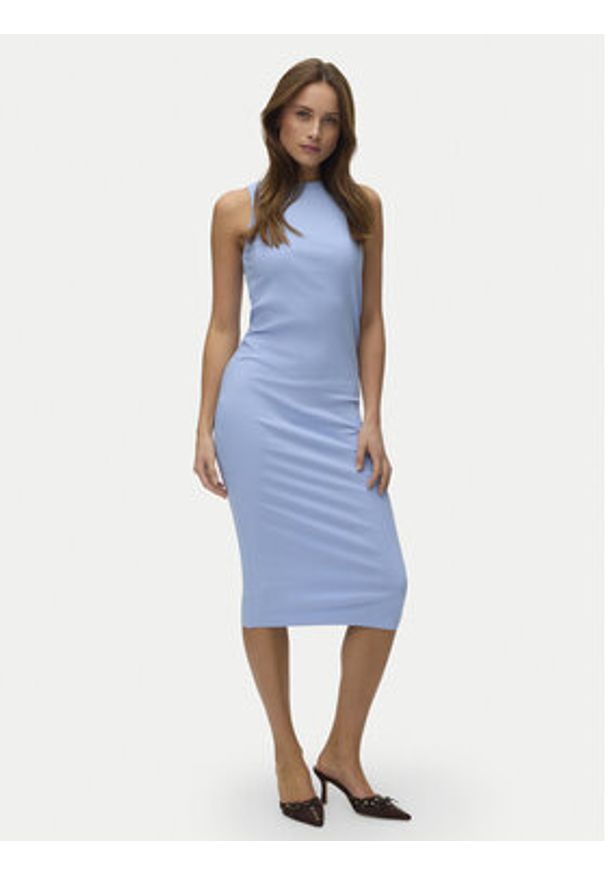 Vero Moda Sukienka letnia Lavender 10230437 Błękitny Slim Fit. Kolor: niebieski. Materiał: bawełna. Sezon: lato