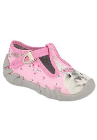 Befado obuwie dziecięce 110P420 różowe. Kolor: różowy. Materiał: tkanina, bawełna