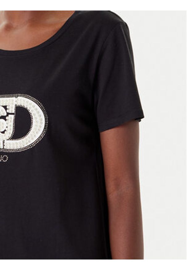 Liu Jo Sport T-Shirt TF5280 JS923 Czarny Regular Fit. Kolor: czarny. Materiał: bawełna. Styl: sportowy