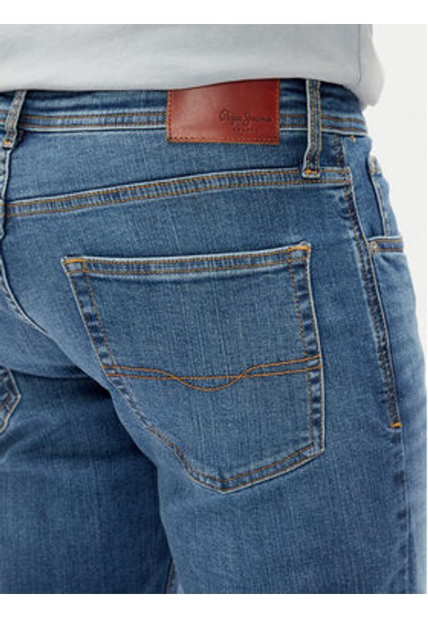 Pepe Jeans Szorty jeansowe Cash PM801081 Niebieski Straight Fit. Kolor: niebieski. Materiał: bawełna
