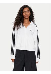 Adidas - adidas Bluza Essentials 3-Stripes French Terry IK8387 Biały Loose Fit. Kolor: biały. Materiał: bawełna #1