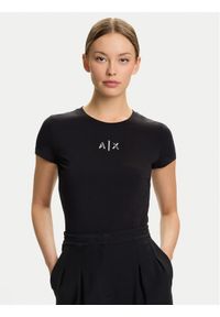 Armani Exchange T-Shirt XW001382 AF16294 UC001 Czarny Slim Fit. Kolor: czarny. Materiał: bawełna