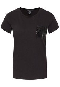 DKNY T-Shirt P0RAOC2R Czarny Regular Fit. Kolor: czarny. Materiał: bawełna #2
