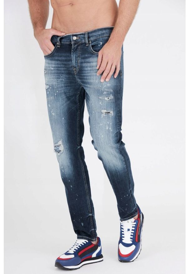 7 FOR ALL MANKIND Niebieskie jeansy męskie, Rozmiar 30. Kolor: niebieski