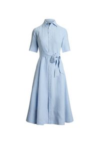 Polo Ralph Lauren Sukienka koszulowa 211969139001 Błękitny Regular Fit. Typ kołnierza: polo. Kolor: niebieski. Materiał: len. Typ sukienki: koszulowe #6
