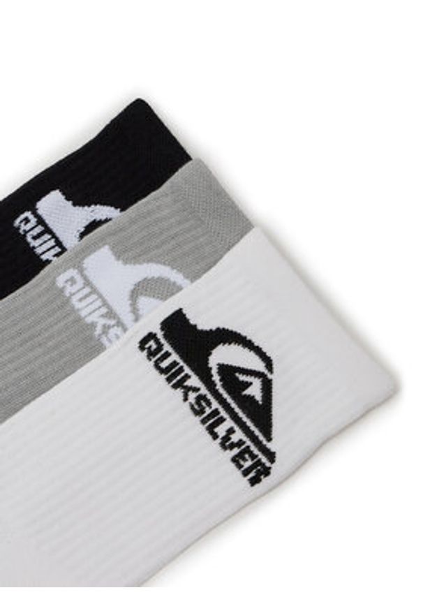 Quiksilver Zestaw 3 par wysokich skarpet męskich AS_QUIKSILVER_101W_SS25 (3-PACK) Biały. Kolor: biały. Materiał: materiał, bawełna