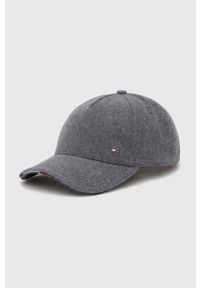 TOMMY HILFIGER - Tommy Hilfiger czapka z daszkiem kolor szary melanżowa. Kolor: szary. Wzór: melanż #1