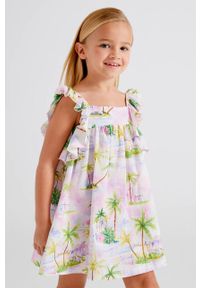 Mayoral Sukienka dziecięca kolor fioletowy mini rozkloszowana. Kolor: fioletowy. Typ sukienki: rozkloszowane. Długość: mini