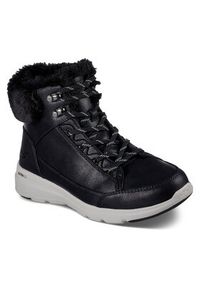 skechers - Skechers Botki Glacial Ultra Cozyly 144178/BLK Czarny. Kolor: czarny. Materiał: materiał