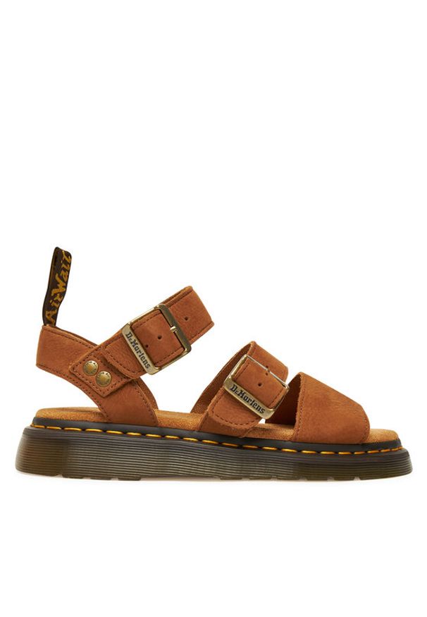 Dr. Martens Sandały Gryphin DM40625200 Brązowy. Kolor: brązowy. Materiał: nubuk, skóra