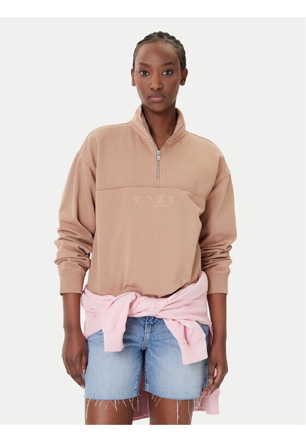 Roxy Bluza Our Town ERJFT04949 Brązowy Regular Fit. Kolor: brązowy. Materiał: bawełna