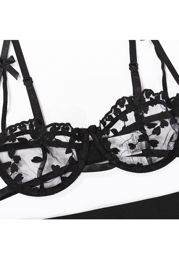 Intica - Komplet bielizny koronkowy z kokardkami Walentina. Kolor: różowy. Materiał: koronka. Wzór: koronka