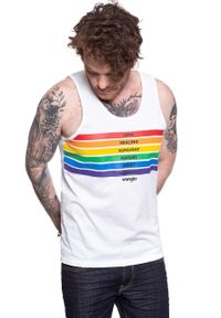 Wrangler - WRANGLER T SHIRT PRIDE TANK WHITE W769D3989. Wzór: nadruk #8