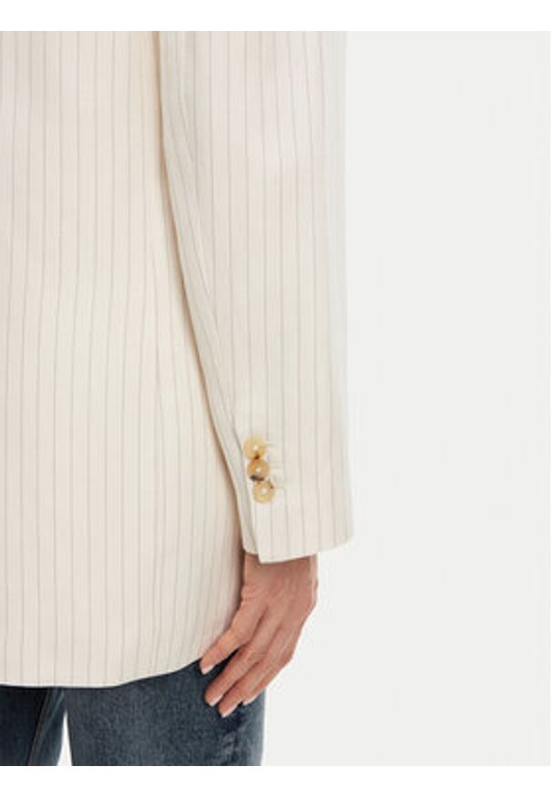 TOMMY HILFIGER - Tommy Hilfiger Marynarka WW0WW46167 Beżowy Relaxed Fit. Kolor: beżowy. Materiał: wiskoza