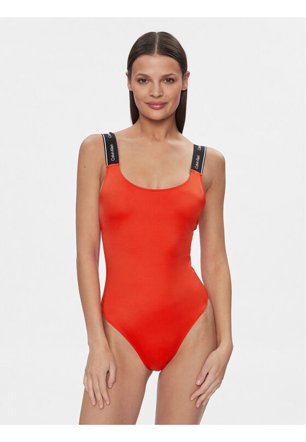 Calvin Klein Swimwear Strój kąpielowy KW0KW02422 Czerwony. Kolor: czerwony. Materiał: syntetyk