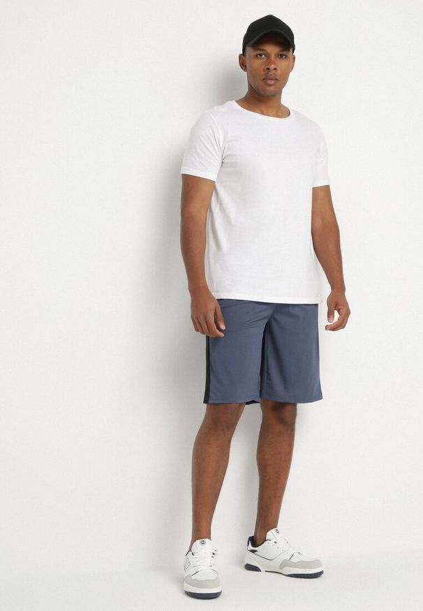 Born2be - Niebieskie Szorty ze Sznurkiem w Pasie z Kieszeniami Lireore. Kolor: niebieski. Sezon: lato. Styl: klasyczny