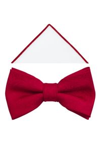 Modini - Czerwona muszka męska w delikatny wzór - paisley A374. Kolor: czerwony. Materiał: poliester, tkanina. Wzór: paisley. Styl: elegancki #1