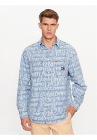Tommy Jeans Koszula DM0DM16778 Niebieski Oversize. Kolor: niebieski. Materiał: bawełna #1