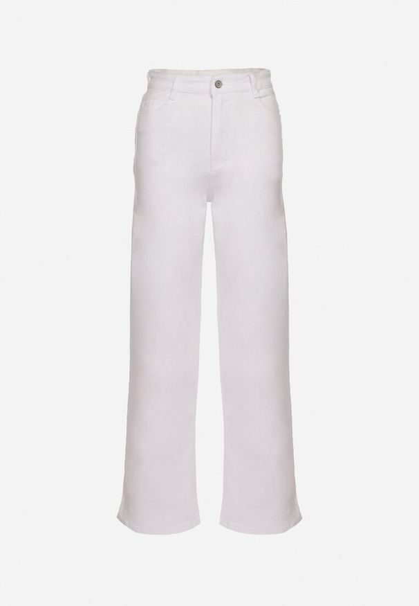Born2be - Białe Jeansy Szerokie Murisana. Okazja: na co dzień. Kolor: biały. Styl: elegancki, casual