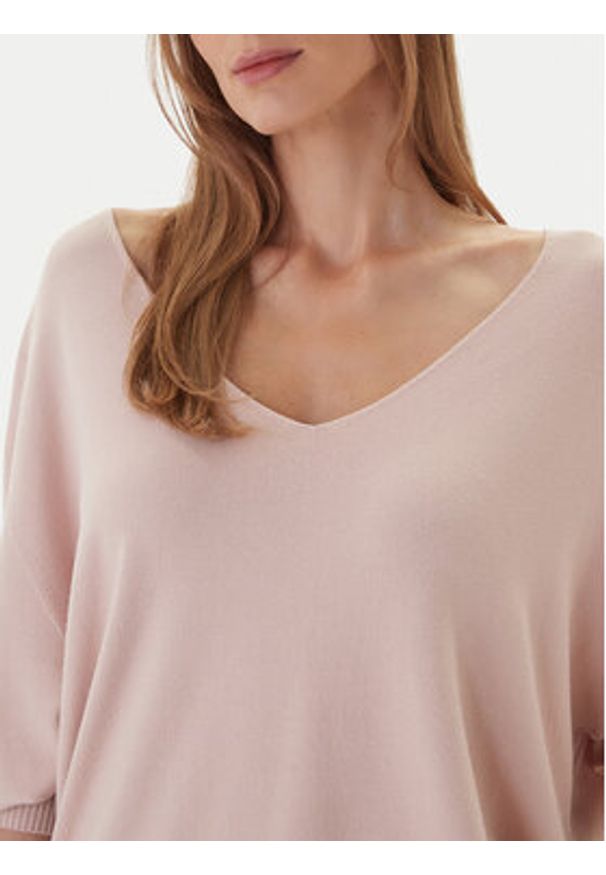 Kontatto Sweter 3M0815C Różowy Relaxed Fit. Kolor: różowy. Materiał: syntetyk