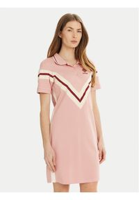 Guess Sukienka codzienna V5RK00 KCOK1 Różowy Regular Fit. Okazja: na co dzień. Kolor: różowy. Materiał: bawełna. Typ sukienki: proste. Styl: casual #1
