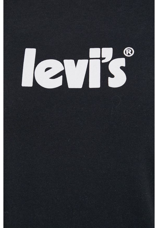 Levi's® - Levi's T-shirt bawełniany kolor czarny. Okazja: na co dzień, na spotkanie biznesowe. Kolor: czarny. Materiał: bawełna. Wzór: nadruk. Styl: biznesowy, casual