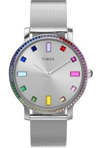 Zegarek damski Timex TW2W19100 CYRKONIE srebrny. Kolor: srebrny #1