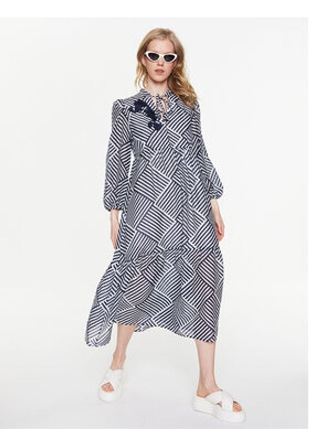 MAX&Co. Sukienka codzienna Renzo 72212023 Granatowy Regular Fit. Okazja: na co dzień. Kolor: niebieski. Materiał: bawełna. Typ sukienki: proste. Styl: casual