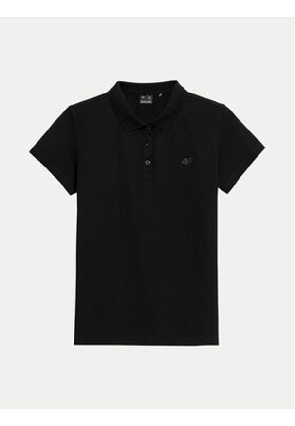 4f - 4F Polo 4FWSS24TPTSF132 Czarny Slim Fit. Typ kołnierza: polo. Kolor: czarny. Materiał: bawełna