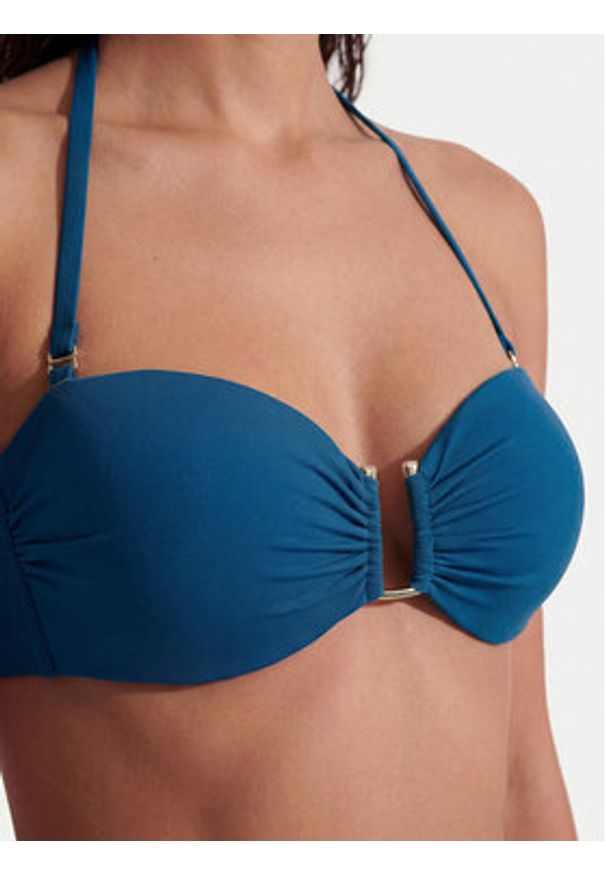 Max Mara Beachwear Góra od bikini Amelia 2616821239 Turkusowy. Kolor: turkusowy. Materiał: syntetyk