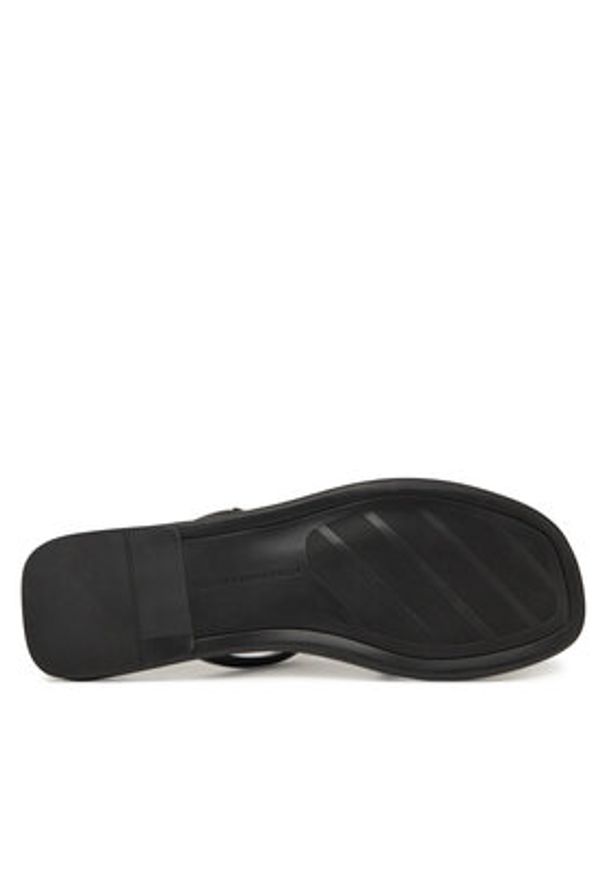 TOMMY HILFIGER - Tommy Hilfiger Klapki Strappy Leather Mule FW0FW08939 Czarny. Kolor: czarny. Materiał: skóra