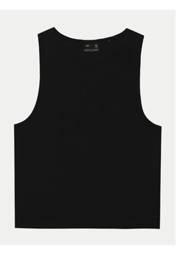 4f - 4F Top 4FWSS24TSLEF066 Czarny Slim Fit. Kolor: czarny. Materiał: bawełna