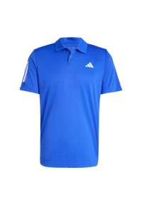 Adidas - Club 3-Stripes Tennis Polo Shirt. Typ kołnierza: polo. Kolor: niebieski. Materiał: materiał