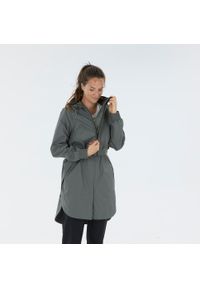 quechua - Kurtka turystyczna damska długa Quechua Raincut wodoodporna. Kolor: zielony, brązowy, wielokolorowy. Długość: długie. Sport: wspinaczka, turystyka piesza #2