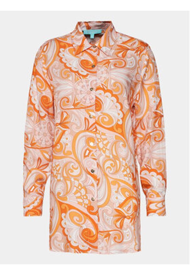 Melissa Odabash Koszula Paige Cr Pomarańczowy Relaxed Fit. Kolor: pomarańczowy. Materiał: wiskoza