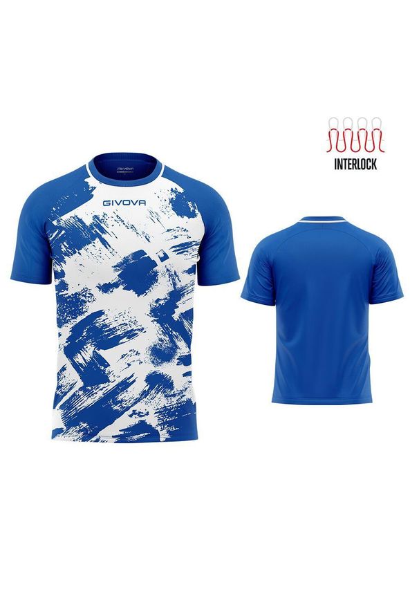 Koszulka Givova Art Sports Interlock Royal-White 3XL. Kolor: niebieski, biały, wielokolorowy. Materiał: poliester. Wzór: nadruk. Sport: piłka nożna