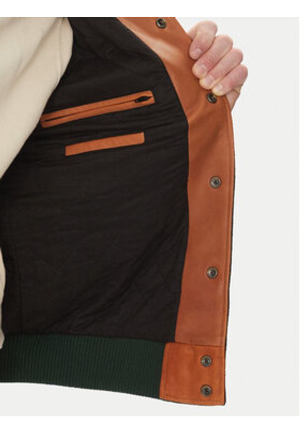 Serge Pariente Kurtka bomber Varsity Bomber Zielony Regular Fit. Kolor: zielony. Materiał: wełna, syntetyk