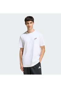 Adidas - Koszulka Coffee Cafe Cheesecake Graphic. Kolor: biały. Wzór: nadruk. Sport: fitness #1