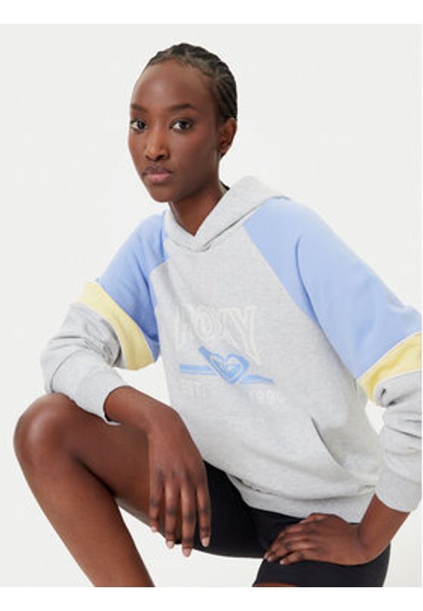 Roxy Bluza Essential Energy Blockd ERJFT04937 Szary Regular Fit. Kolor: szary. Materiał: bawełna