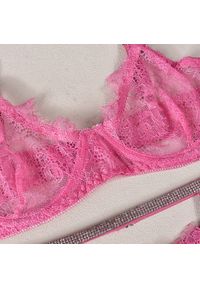 Intica - Komplet bielizny transparentnej z subtelnymi detalami Meglena. Kolor: biały. Materiał: materiał. Wzór: aplikacja #3