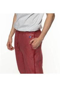 Spodnie sportowe męskie Champion Elastic Cuff. Kolor: czerwony. Materiał: materiał, syntetyk. Długość: długie