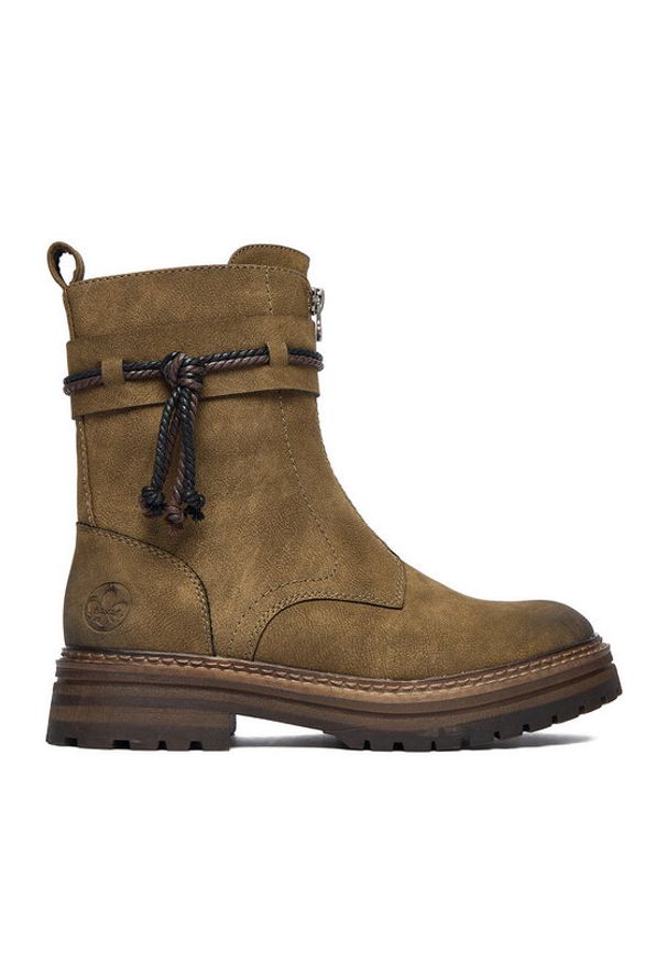 Rieker Botki CEO-93068-54 Khaki. Kolor: brązowy. Materiał: materiał