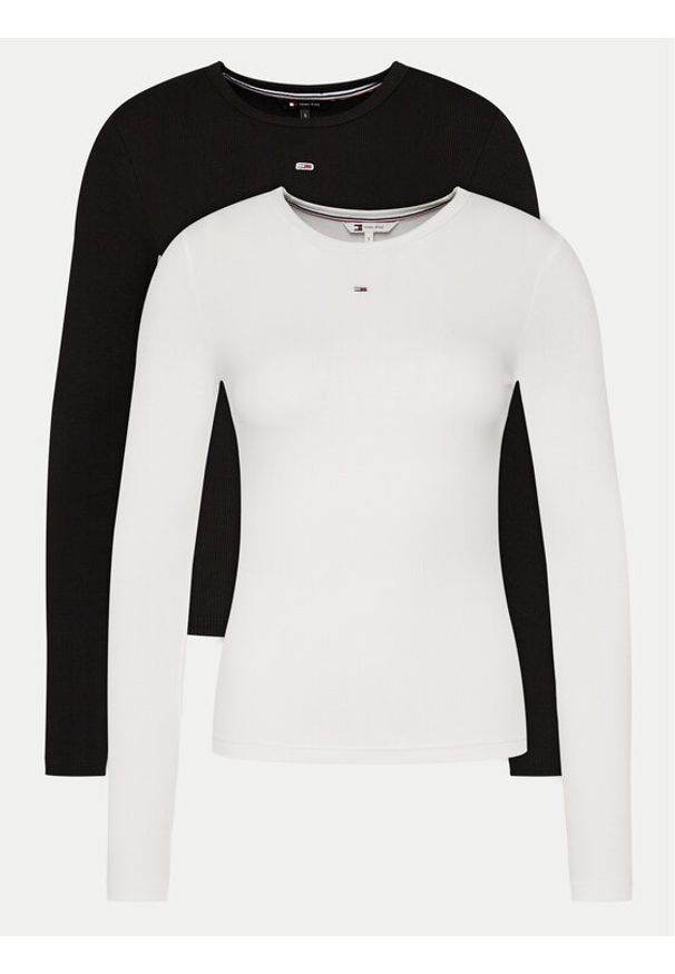 Tommy Jeans Komplet 2 bluzek Essential DW0DW17716 Kolorowy Slim Fit. Materiał: bawełna. Wzór: kolorowy
