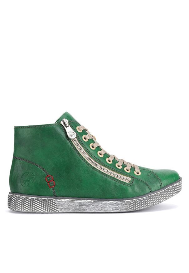 Rieker Trampki Z1221-53 Zielony. Kolor: zielony. Materiał: skóra