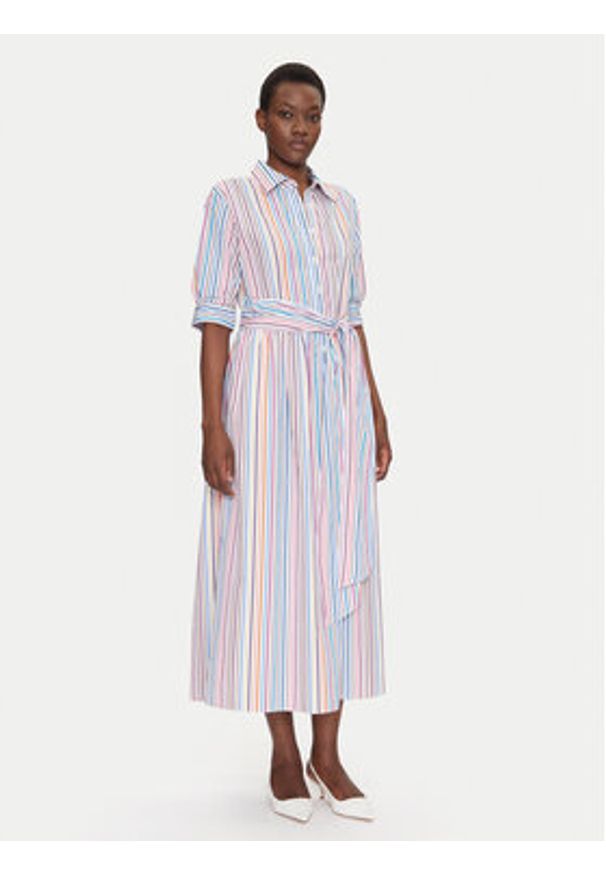 Luisa Spagnoli Sukienka koszulowa Piastrella 542094 Kolorowy Regular Fit. Materiał: bawełna. Wzór: kolorowy. Typ sukienki: koszulowe