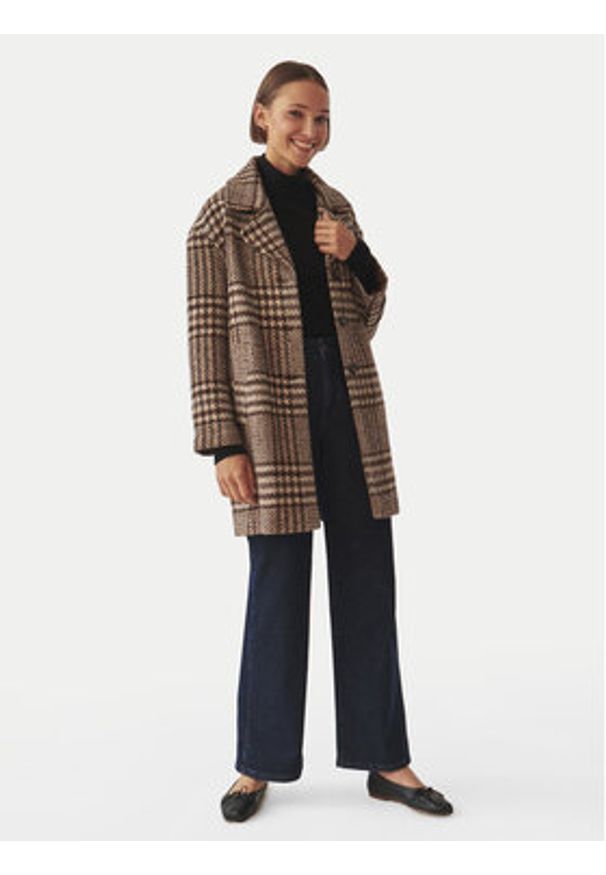 Tatuum Płaszcz wełniany Sewro 1 T2419.007B Brązowy Regular Fit. Kolor: brązowy. Materiał: syntetyk