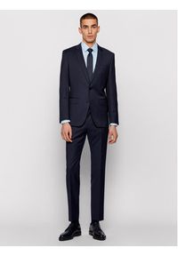 BOSS - Boss Koszula Isko 50449900 Niebieski Slim Fit. Kolor: niebieski. Materiał: bawełna