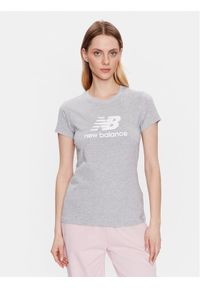 New Balance T-Shirt Essentials Stacked Logo WT31546 Szary Athletic Fit. Kolor: szary. Materiał: bawełna #1
